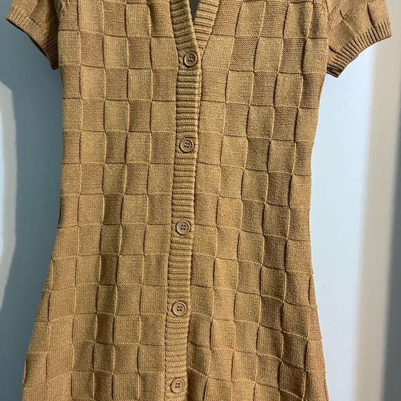 Urban Outfitters body-con sweater dress in       size S-P.  Mustard color. - Picture 3 of 6